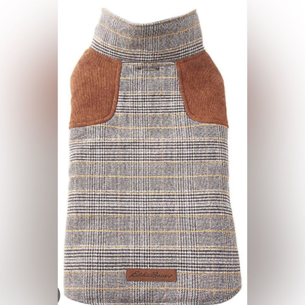 Eddie Bauer PET Plainfield Coat, Plaid Brown/Gray Size Medium